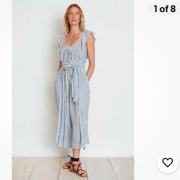 Apiece Apart Highland Jumpsuit Size 6 Women's Casual Striped One Piece - Picture 6 of 11
